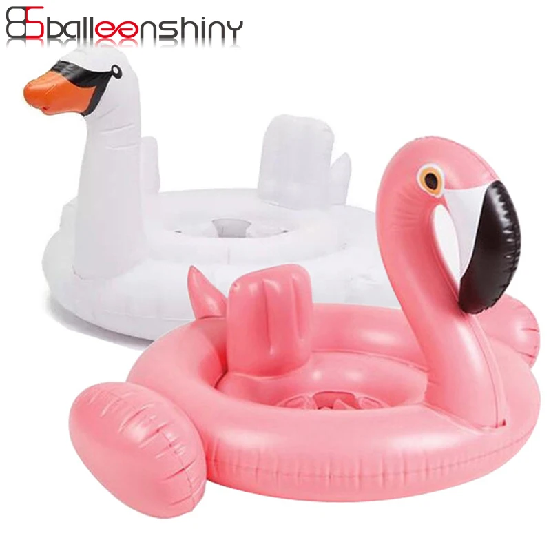 

BalleenShiny Baby Swimming Float Toys Inflatable Flamingo White Swan Swim Toys Summer Water Fun Pool Swimming Tool Kids Gift Toy