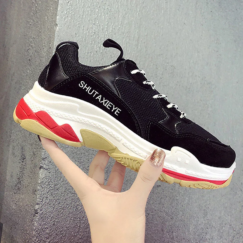 

New 2018 Spring Fashion Women Casual Shoes Suede Leather Platform Shoes Women Sneakers Ladies White Trainers Chaussure Femme