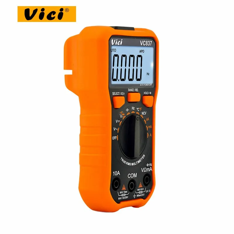 VICI VC837 мини цифровой мультиметр 6000 отсчетов T RMS Авто Диапазон температурный