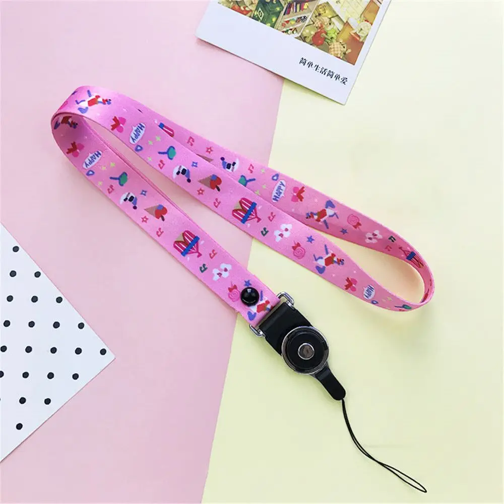 Neck Strap Lanyard Retractable Nurse Card Holder Office Badge Reel Phone Hang Rope Key Ring ID Card Badge Holder Cactus Flamingo
