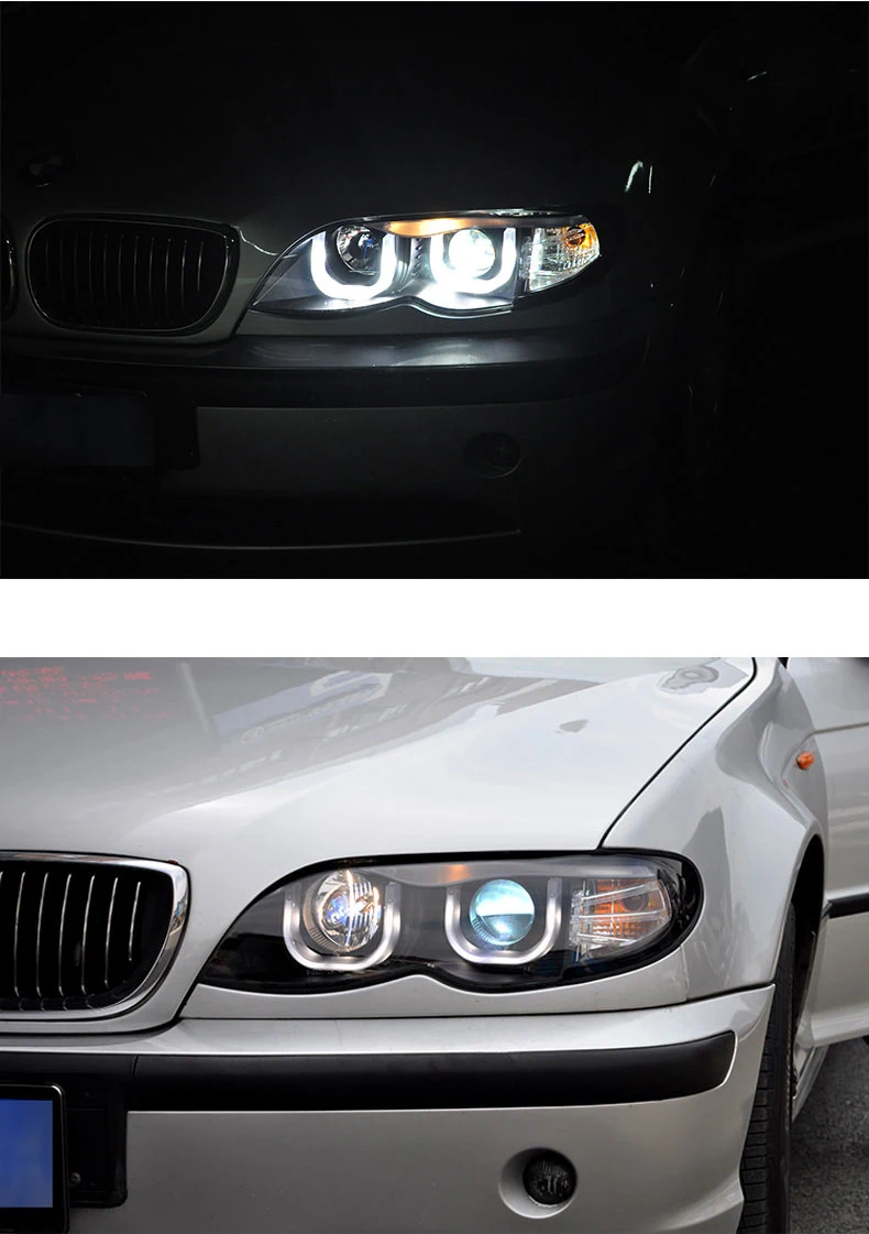 EOsuns Angel eye+ фара в сборе с объективом проектора для BMW 3 серии E46 318i 320i 323i 325i 328i 330i 2002-2004