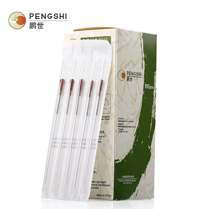 100 pcs pengshi Gamma ray sterilized acupuncture needles with tube