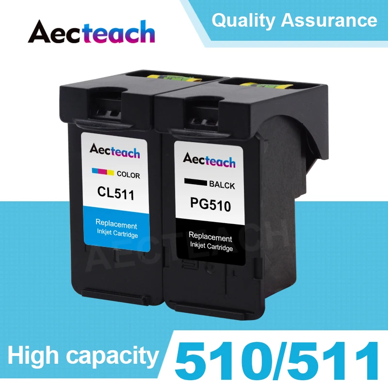 

Aecteach Refill Ink Cartridge for Canon PG 510 CL 511 PG510 CL511 PG-510 PIXMA IP2700 MP230 MP240 MP250 MP260 MP270 Printer