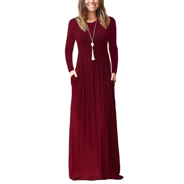 fall maternity maxi dress