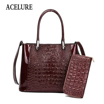 

ACELURE Woman Fashion Crocodile Shoulder Bags Leather Designer Handbags Luxury Quality Lady Crossbody Bags Totes Messenger Bag