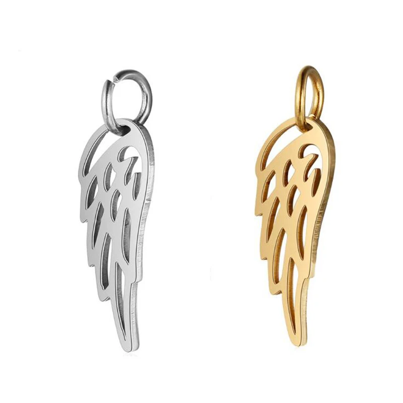 

10pcs/lot Stainless Steel Silver/Gold Hollow Wings Charms for DIY Pendent Jewelry Findings Gift 20x6mm
