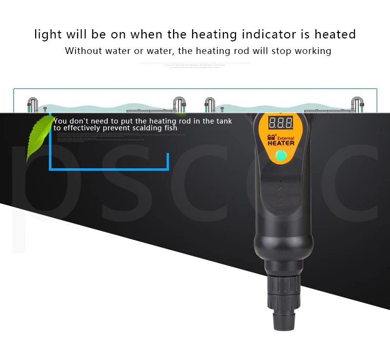 Аквариум Нагреватель с ЖК-индикатором Аквариум Регулируемый внешний нагревательный стержень 20-35 Цельсия 220 В 240 в 300 Вт/500 Вт