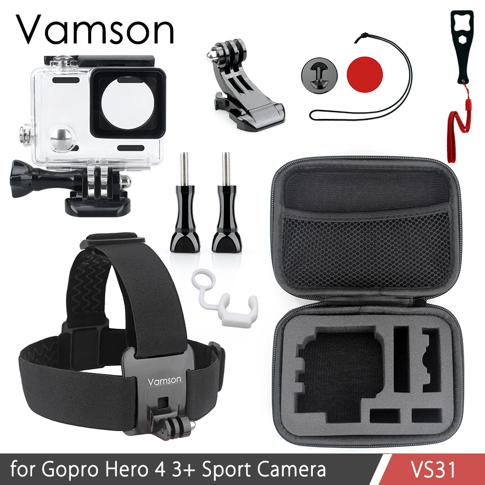 Аксессуары Vamson для GoPro 30 м водонепроницаемый чехол корпуса головной ремень