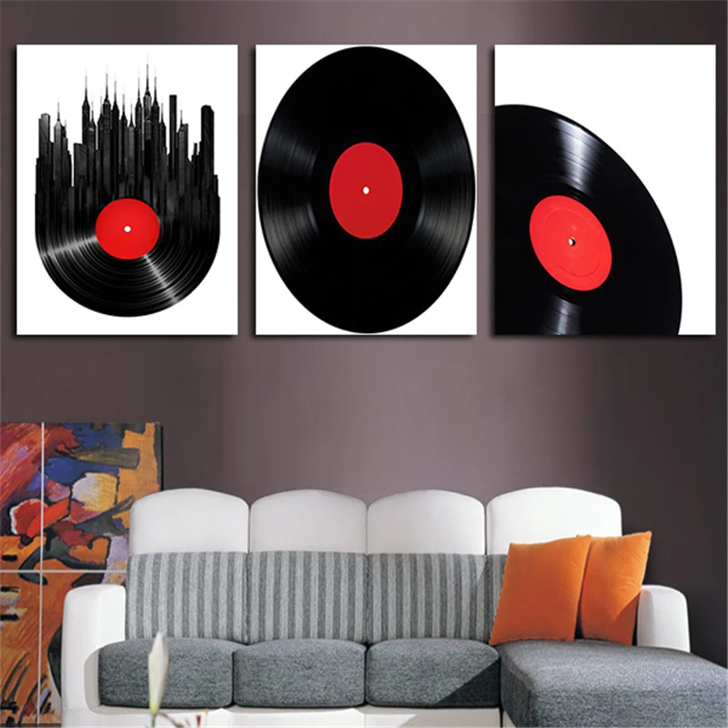 3 Groupe Moderne Mur Peinture Sur Toile Le Disque Vinyle Affiche Imprimer Art Image Pour Salon Sans Cadre Accueil Decoration Aliexpress