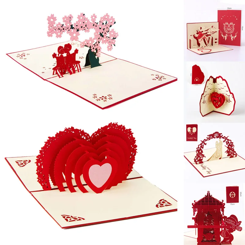  Handmade Birthday Greeting Card 3D Invitation Card for Birthday Wedding Party H99F - 33035665643