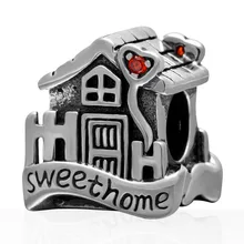 Auténticos 100% plata esterlina 925 Sweet Home Beads Fit Europeo Pandora pulseras DIY Joyería de los encantos
