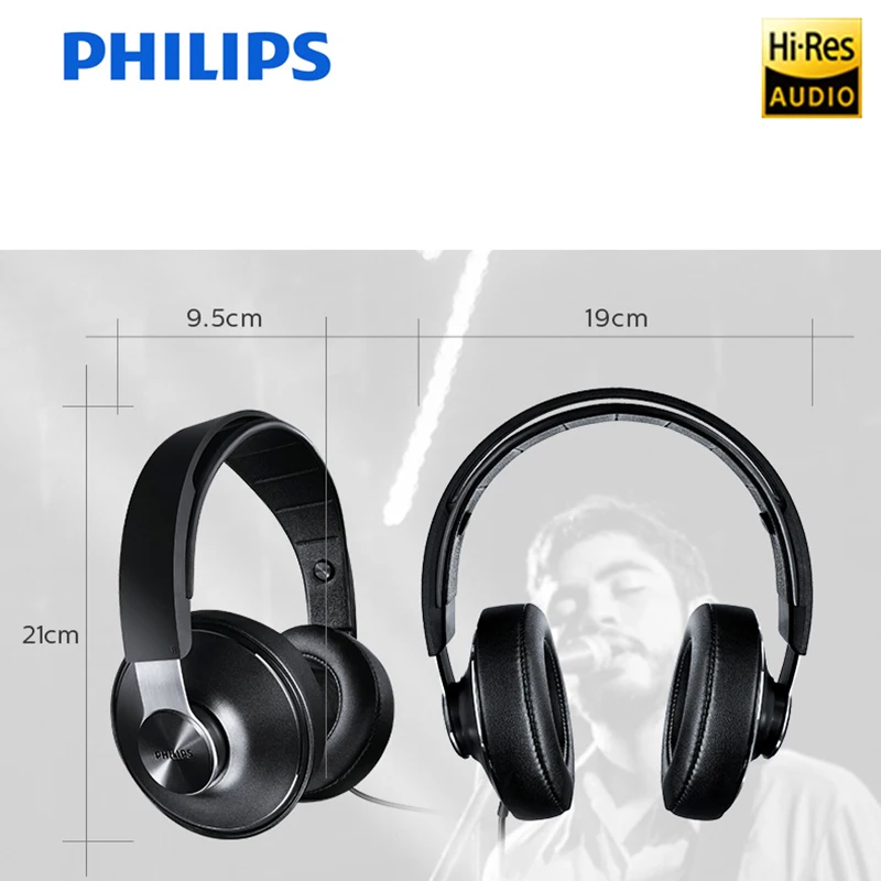 Профессиональные наушники Philips Hi Res Audio SHP8000 с драйвером 40 мм Fi звуковая поддержка