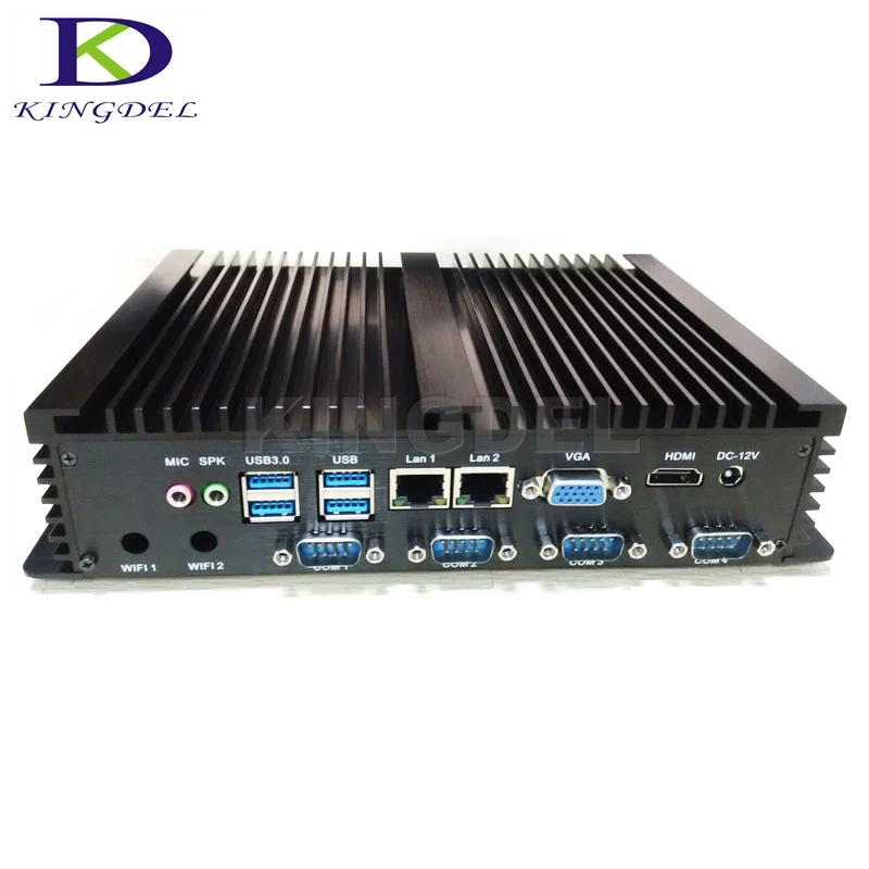 Fanless industrial computer with Dual Gigabit LAN 4 COM HDMI Intel Celeron C1037U Core i5 3317U