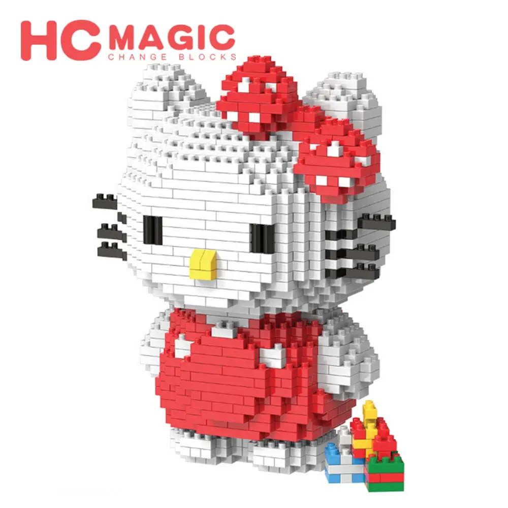 Koop HC MAGIC 9025 Diamant Bouwstenen Kat Anime Beeldjes Speelgoed Educatief Geschenken Action Figure Plastic Montage Model DIY