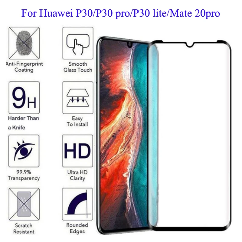 Screen Protector Tempered Glass For Huawei P30 Pro P30 P30 lite 3D Full