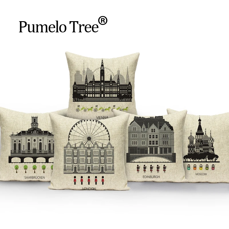 London Decor Cushion Cover Black Cushions Home Decor Custom Pillow