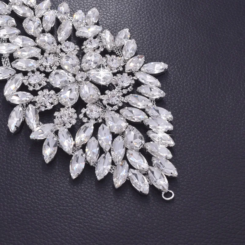strass glass rhinestone patch applique for wedding dress (4)