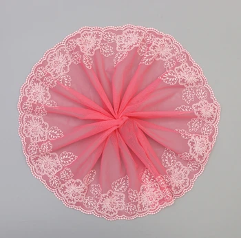 

15Yards Pink Light Blue Lace Trim Mesh Tulle Fabric Wedding Applique Dress Sewing Decor Making Accessories