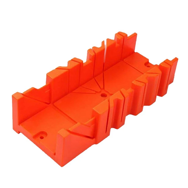 

Multifunctional Miter Saw Box Cabinet 0/22.5/45/90 Degree Saw Guide Woodworking - Orange, 12inch