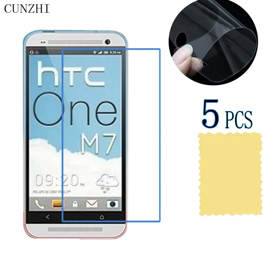 

5pcs High Clear LCD Ultra Slim PET Material Screen Protector Film For HTC One M7 802T 802D 802W 801E Protection Film