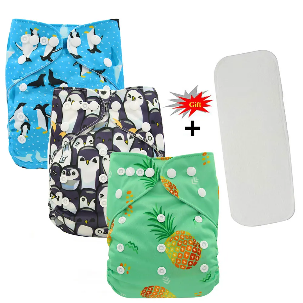 

Ohbabyka Baby Nappies Cloth Diapers Baby Pocket Diaper+Microfiber Insert Reusable Baby Diaper Cover Infant Kids Training Pants