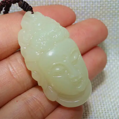 

Miss charm Jew2041 China natural jade stone pendant hand-carved Buddha head pendant /Gift necklace