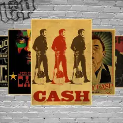 Кантри музыка певица Johnny Cash плакаты хорошее качество Винтажный постер Kraft бумага для домашнего бара Настенный декор/наклейки