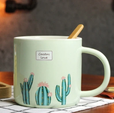 cactus Кактус бронзовая керамическая кружка золотое покрытие письмо пара Любовник подарок утренняя кружка молоко чай кофе для завтрака уникальная фарфоровая чашка - Цвет: cactus