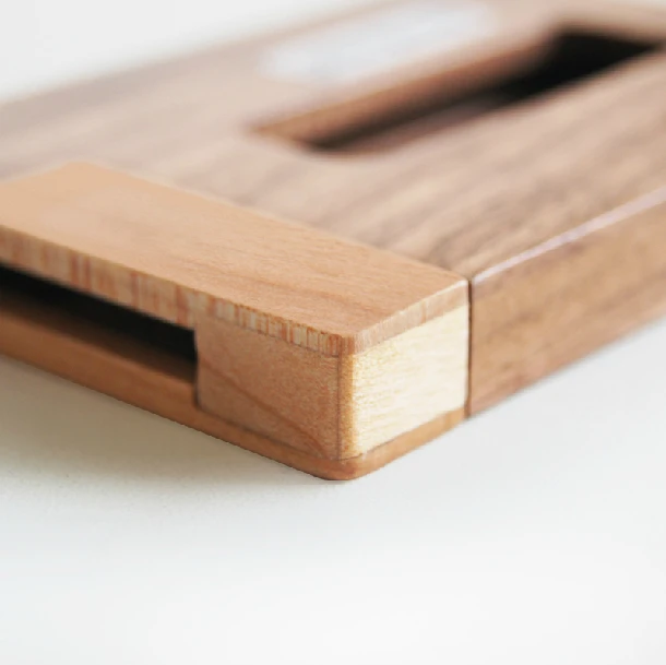 creative solid wood cardcase business card holder portable wooden business card file