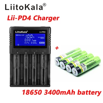 

1pcs LiitoKala lii-PD4 LCD 3.7V 18650 21700 battery Charger+4pcs 3.7V 18650 3400mAh INR18650 34B li-ion Rechargeable Batteries