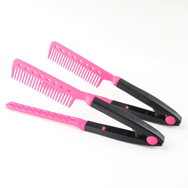 

2pcs Hair V Comb Nicety Type Clip Design Salon Hairbrush For Hairdresser Keratin Treatment Styling Brush Free Shipping