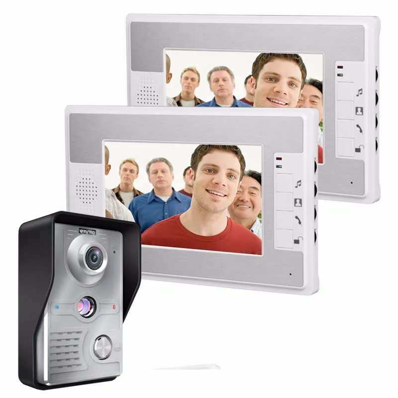 Videoportero Intercomunicador Door Timbre del tel/éfono 7 pulgadas de color LCD Touch Button Video Interfon EU Sistema de entrada de intercomunicaci/ón Home Smart Kit de timbre con visi/ón nocturna