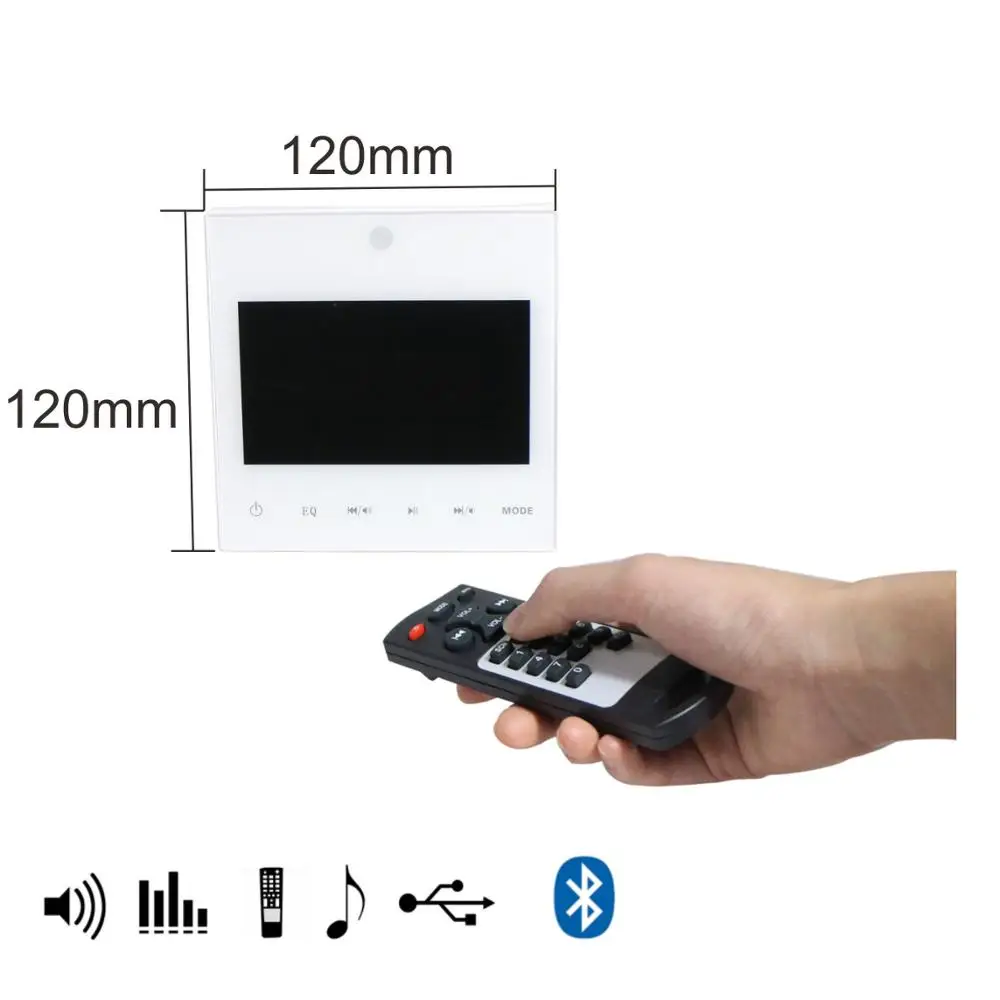 

Ben & Fellows 115102 Wall-mounted Digital Audio Amplifier with Wireless Remote Control/LCD Screen, Supports USB/SD/AUX/BT/FM