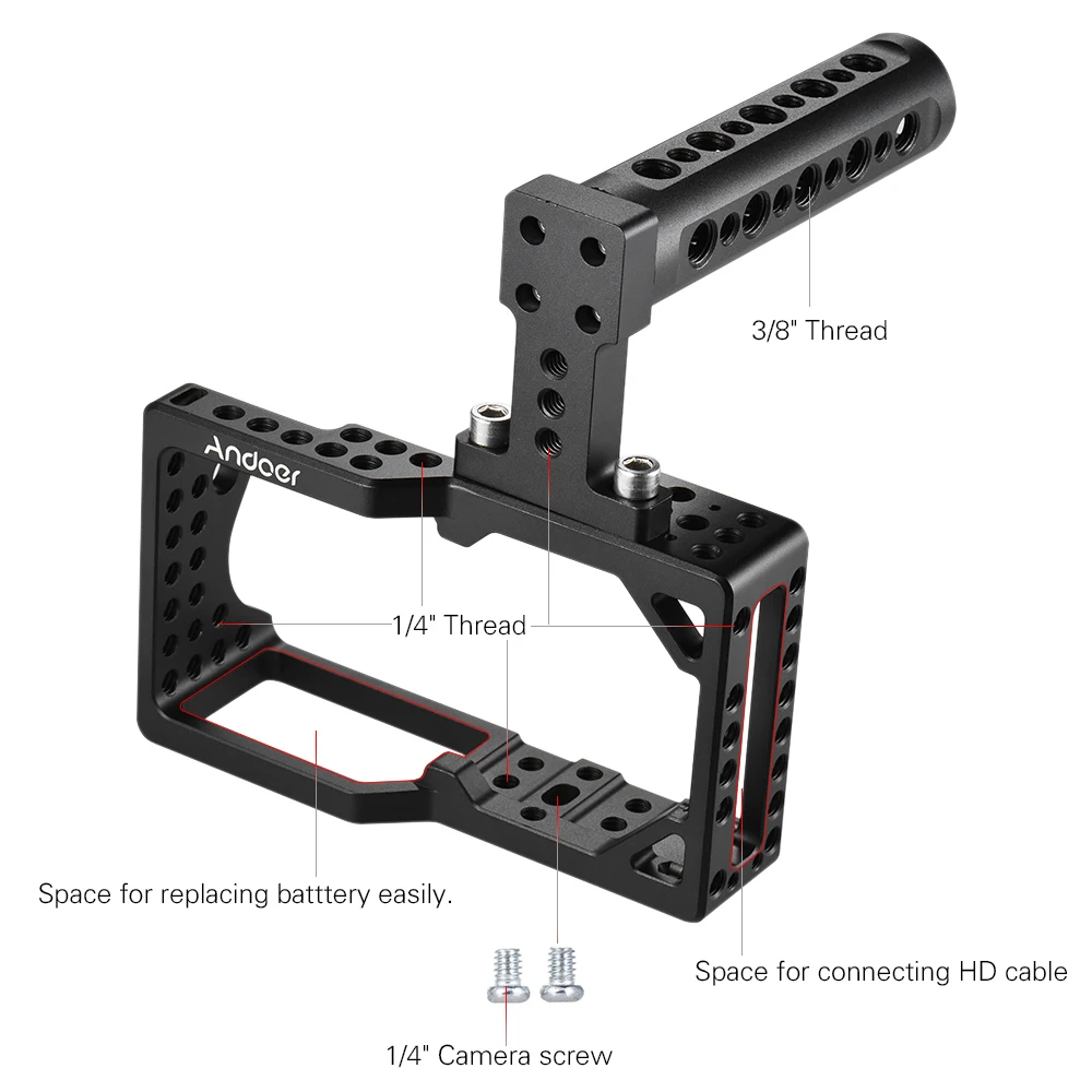 Камера andoer Cage Rig защитное устройство-стабилизатор с верхней ручкой база 15 мм стержни для камера bmpcc для крепления фотоаксессуаров