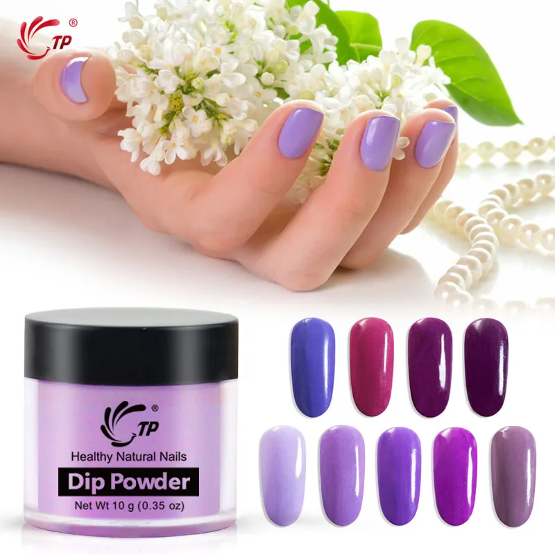 

Purple Dip powder Nail art Decoration Manicure Glitter system dust dipping powder No Lamp Cure easy soak off Dropship Wholesale