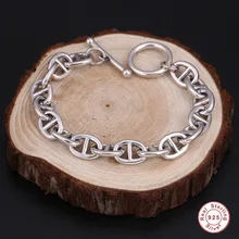 Мужской 925 браслет, высококачественный браслет, 925 серебряный мужской браслет, ювелирные изделия для девушек и мужчин,, ювелирные изделия, Панк мужской браслет