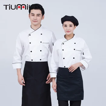 

New Arrival Chef Uniform Restaurant Kitchen Cooking Food Service Cozinha Sushi Chef Long Sleeve Jackets Uniforms Clothing Tops