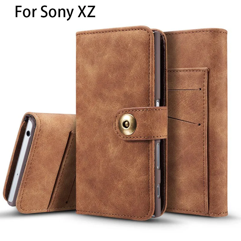 Case Cover With Magnetic Detachable For Sony Xperia XZ Wallet Flip Case Magnetic For Sony XZ Cover Leather Card Holder Women