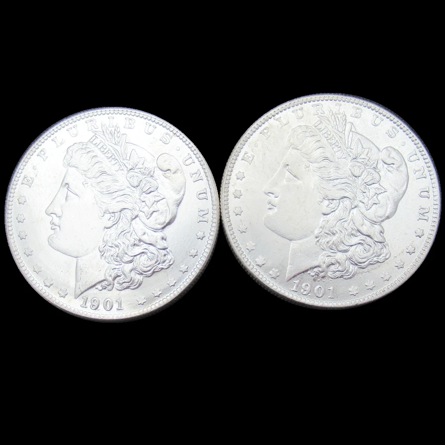 

Two Face Coin 1901 Morgan Dollar Double Headed Magic Coins 4 Colors Available Costom