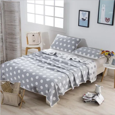 Хлопковое Марлевое полотенце, декоративное полотенце для кровати, диван, летнее мягкое удобное теплое Клетчатое одеяло, зимнее постельное белье - Цвет: grey dot