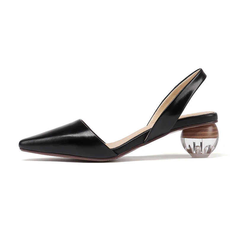 Schuhe Slingback Dame Leder 41 Spitz Größe gelb Kristall Sommer Echtem Luxus Frauen Schwarzes Kcenid 2019 Frau Ferse weiß Sandalen Plus 7OAvqSwxnw