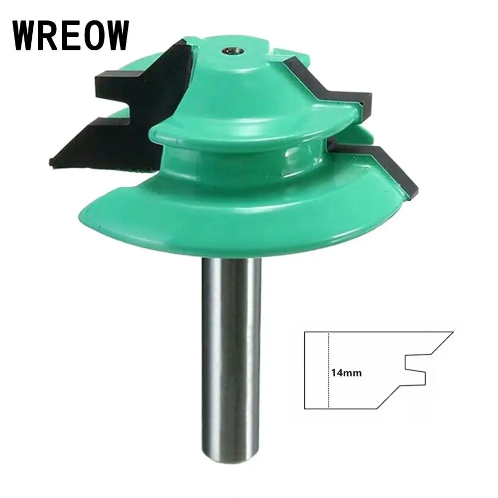 Woodworking 45 Degree 1/4 Shank Milling Cutter Lock Miter Carbide Tenon
