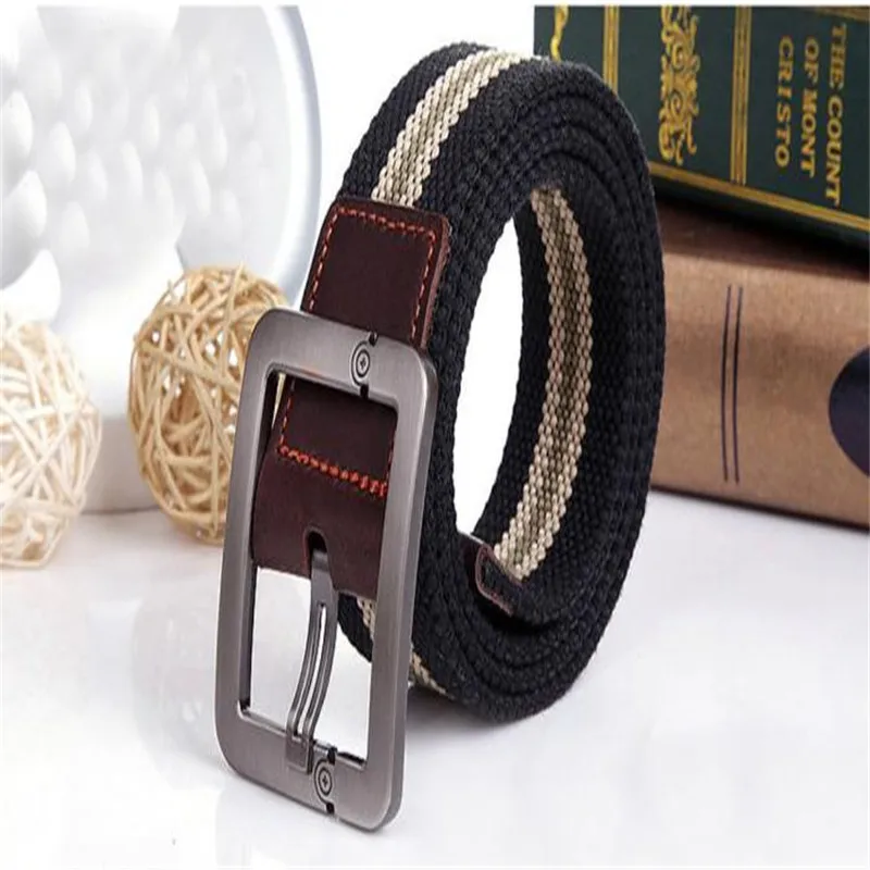 Man Women Automatic Square Buckle Waist Strap Sports Knit Canvas Belts belt for men women Fashion Accessory 40FE0404