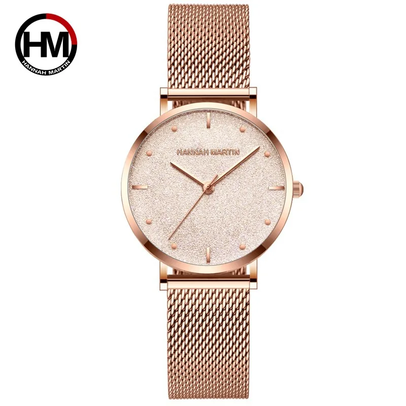 

Japanese machine core electroplating quartz watch lady waterproof strap watch
