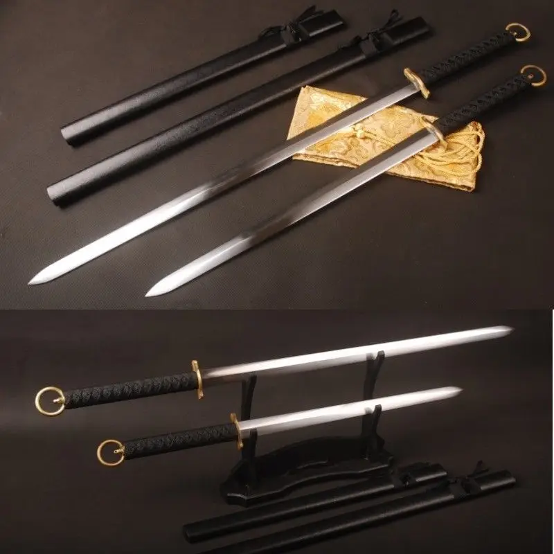 high carbon steel Japanese sword set straight blade ninja sword KAtana