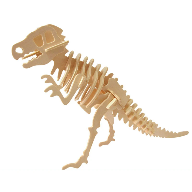 DIY динозавр головоломка 3D трехмерные деревянные детские развивающие игрушки ученики материалы ручной работы