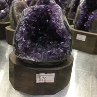 700g Natural Uruguay Purple Amethyst Hole Quartz Crystal+stand 2