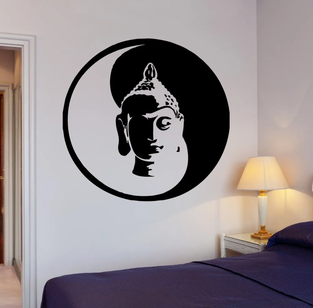 

Free Shipping Wall Sticker Buddha Yin Yang Yoga Meditation Vinyl OM Decal Home Decor Wall Sticker for Living Room KW-183
