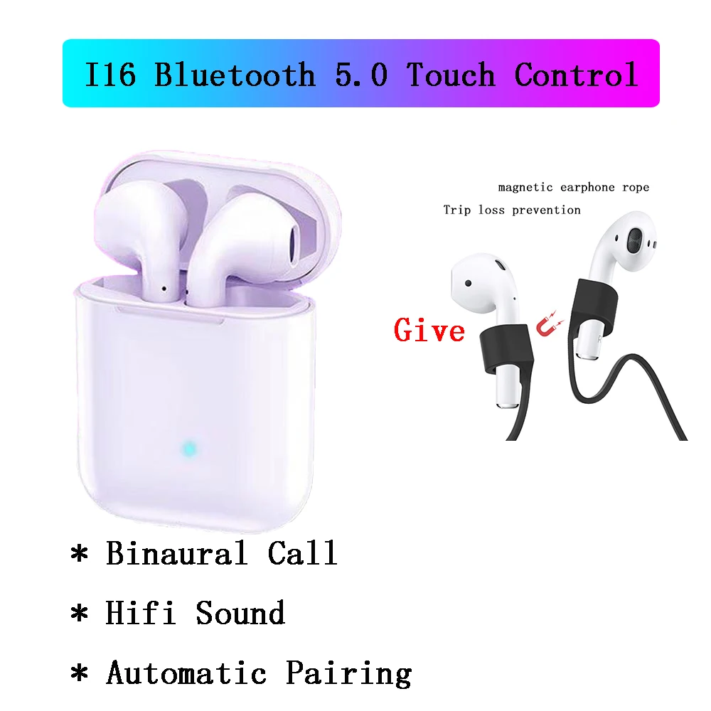 

2019 New i16 TWS i10 Wireless Bluetooth Earphone 1:1 mini for a-i-r-p-o-d Touching Control Headset Support Wireless Charging
