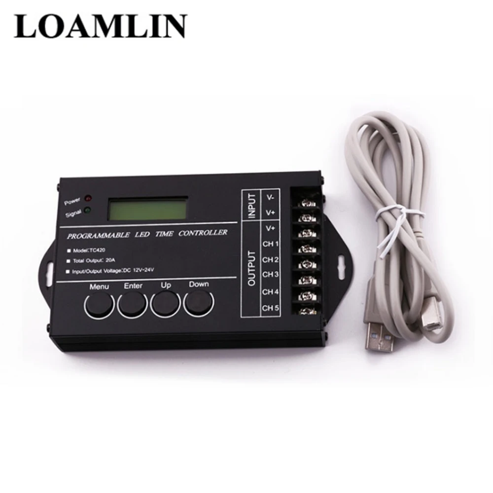 TC420 RGB Time Dimmer LED Controller Time 5 Channel Total Output 20A